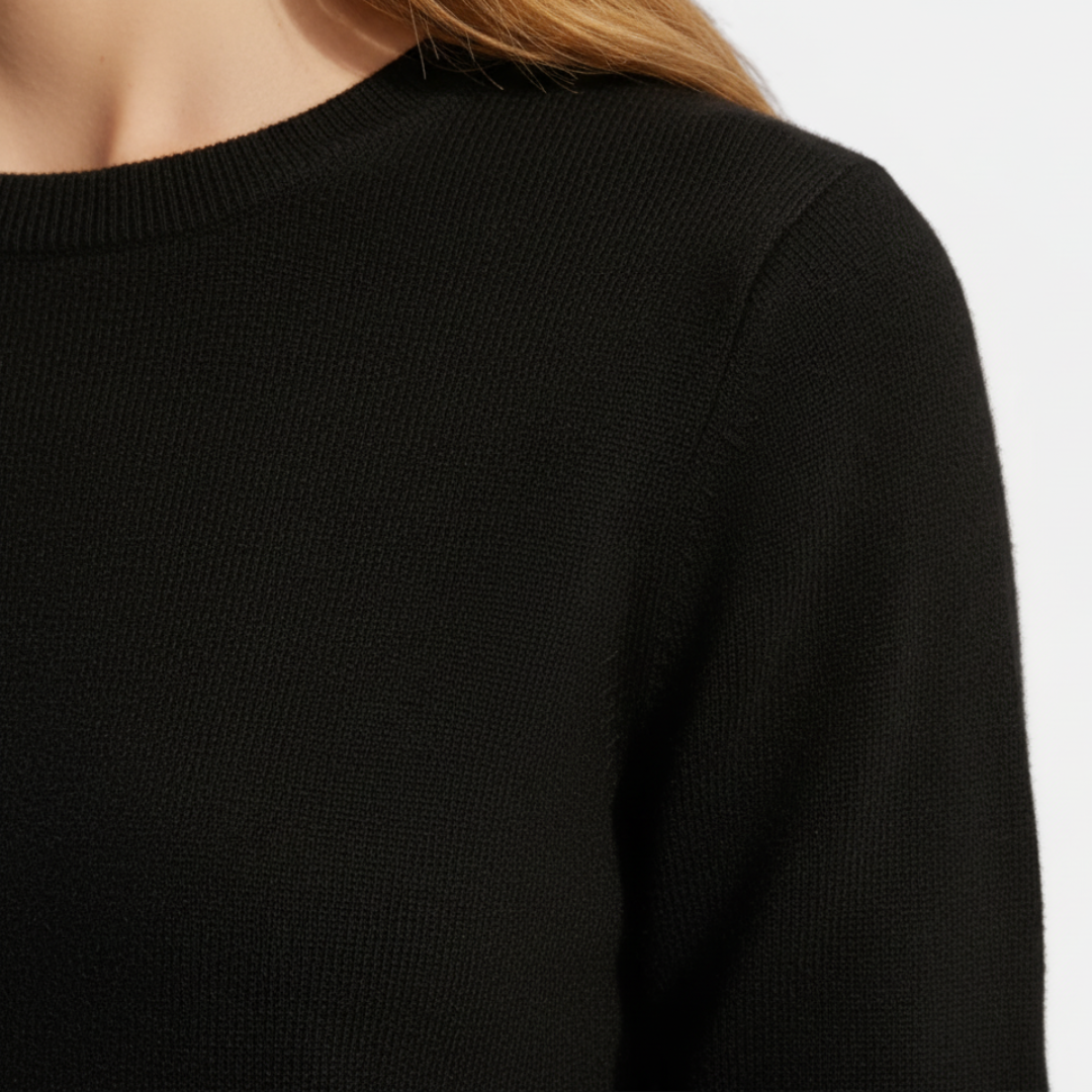 Maglione da donna girocollo basic a maniche lunghe in fine maglia