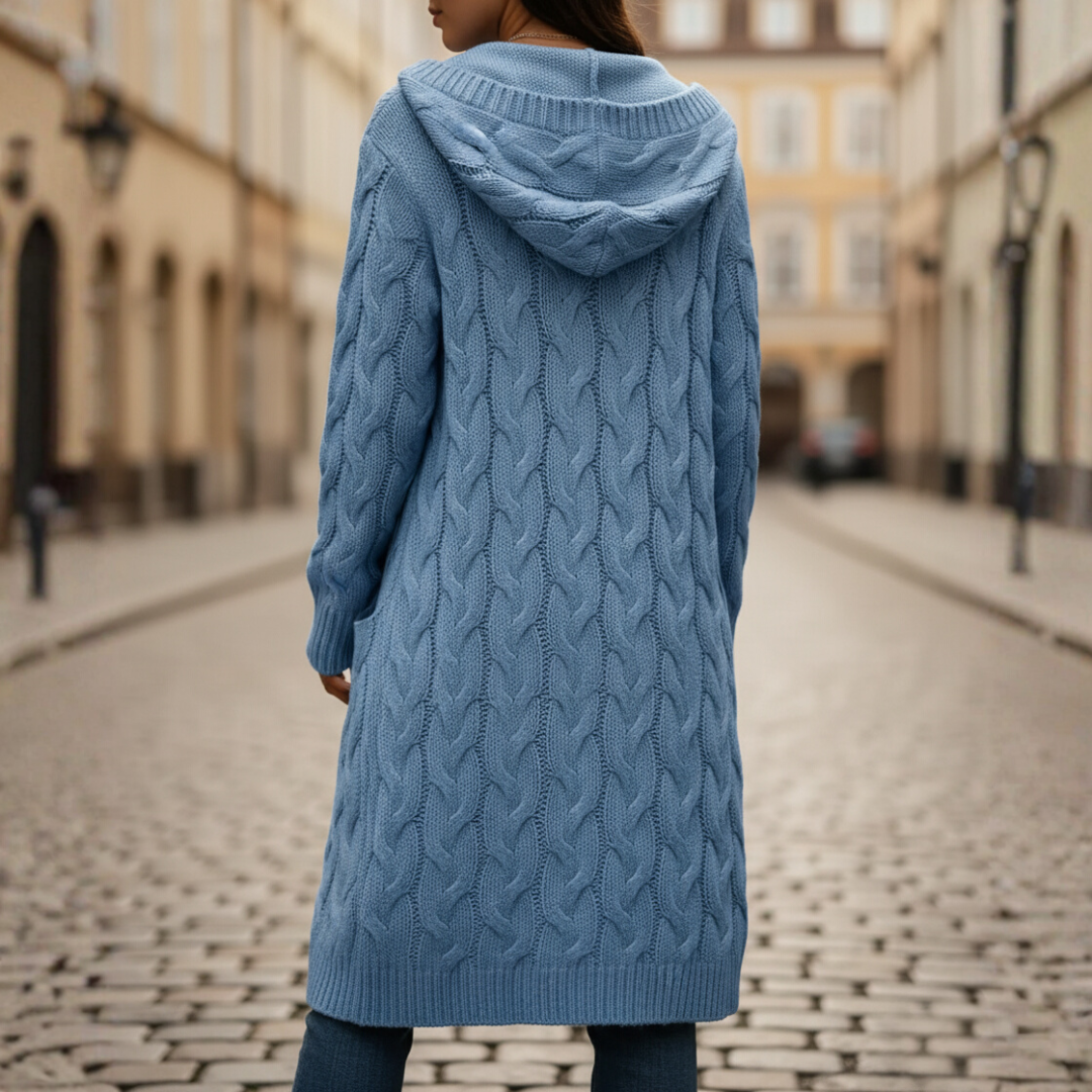 Cardigan Donna Lungo Con Tasche