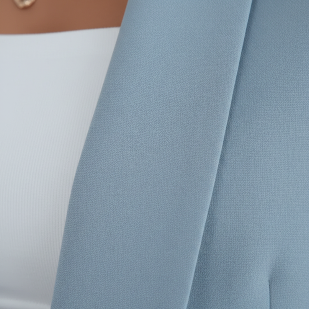 Women's Jacket in Stretch Fabric with Long Sleeves and Pockets