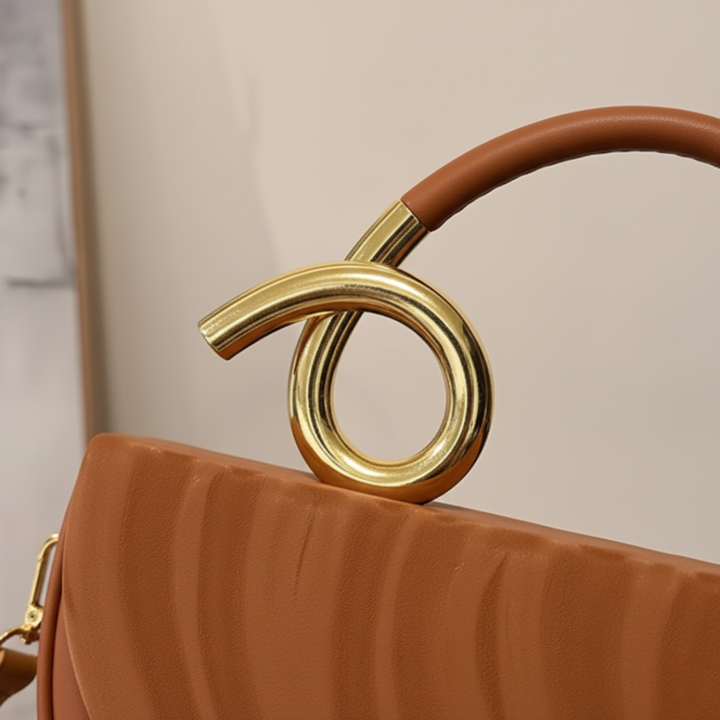 Women's Handbag with Gold Handle