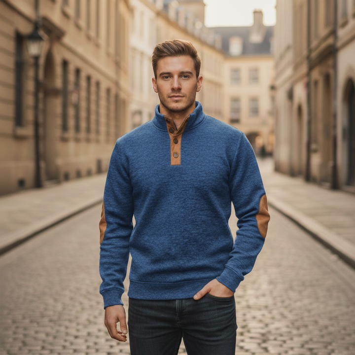 Men's Winter Pullover High Neck Patterned