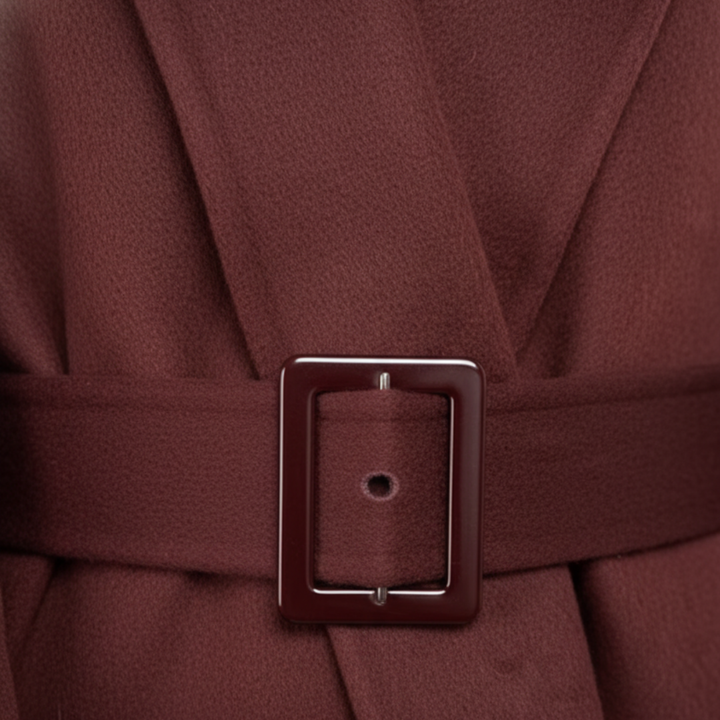 Cappotto Donna con Pelliccia Sintetica e Cintura