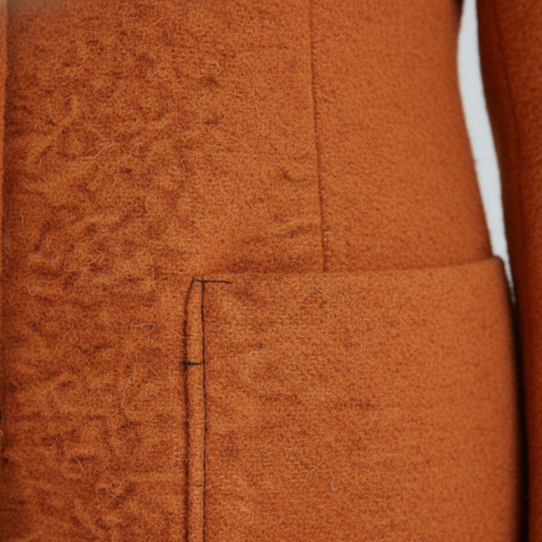 Damenmantel mit schwarzen Knöpfen