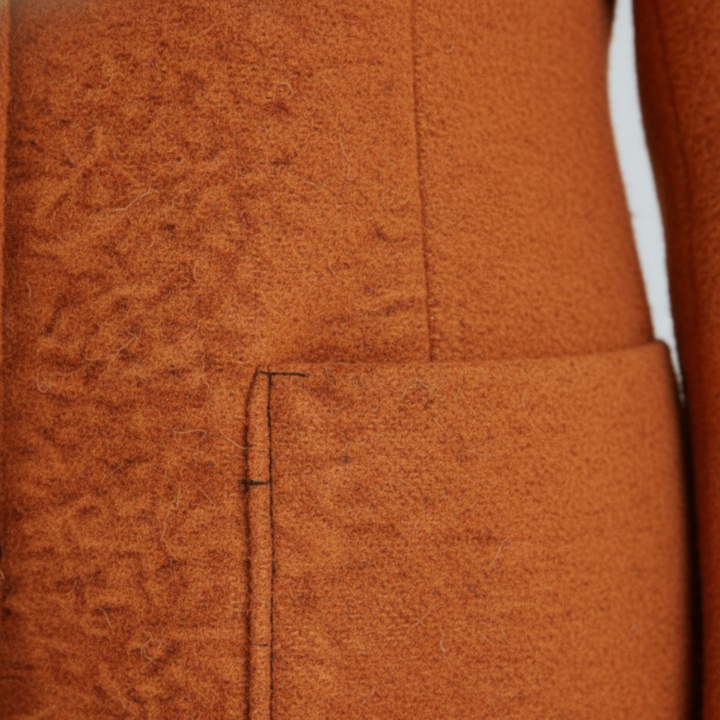 Damenmantel mit schwarzen Knöpfen