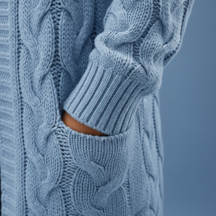 Cardigan Donna Lungo Con Tasche