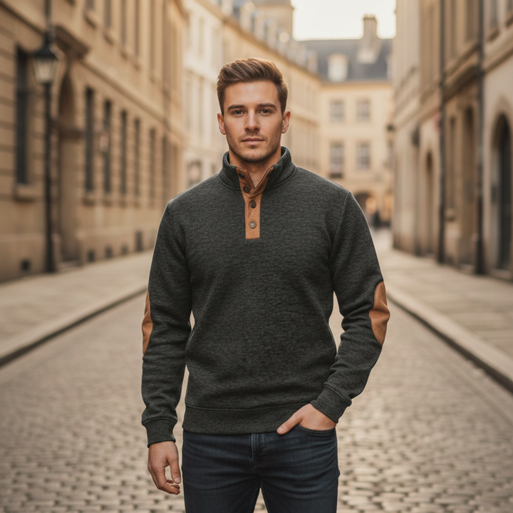 Men's Winter Pullover High Neck Patterned