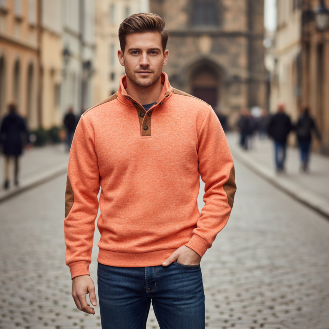 Men's Winter Pullover High Neck Patterned