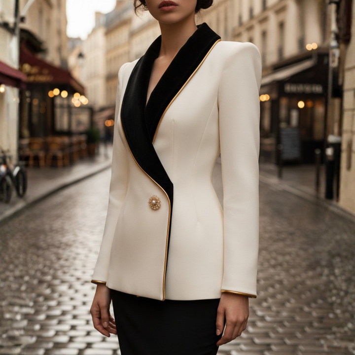 Giacca Donna Colletto Contrasto Elegante