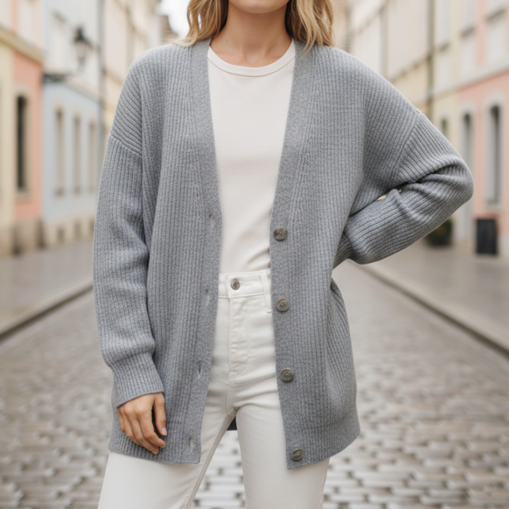 Cardigan Donna con Bottoni Oversize Comodo