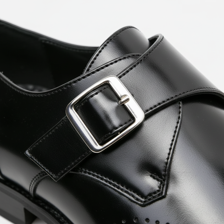 Herrenschuhe Monk Leder Brogue Elegant