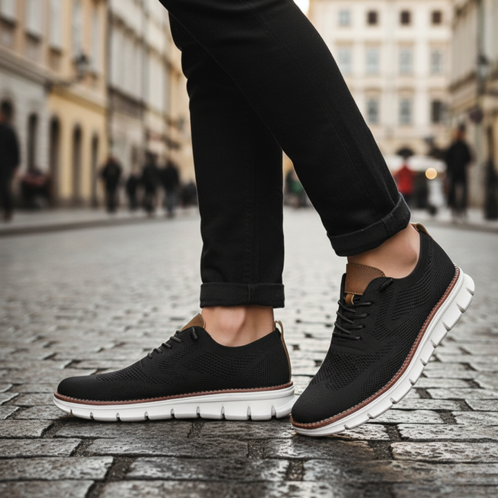 Sneakers uomo traspiranti in mesh nero