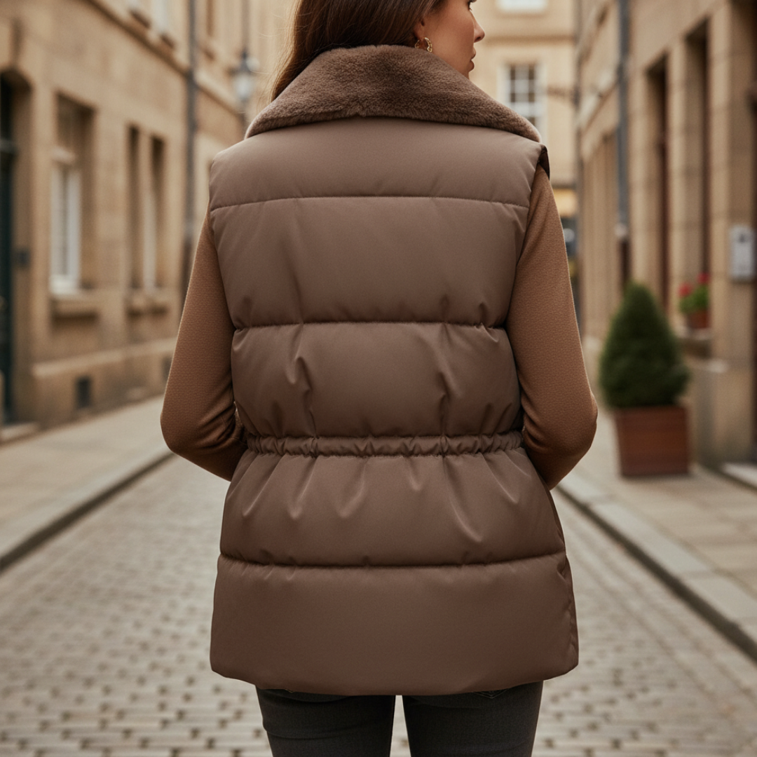 Gilet Donna Imbottito con Ecopelliccia