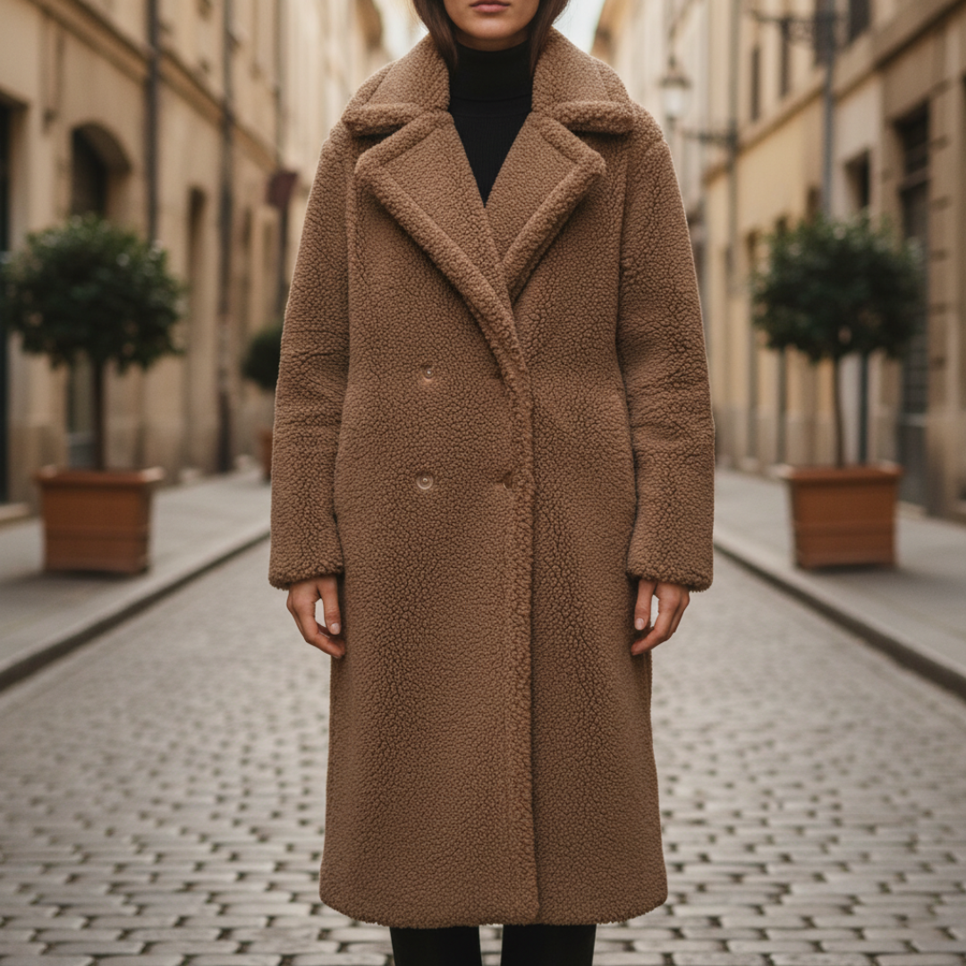 Cappotto Teddy Donna Lungo in Materiale di Qualità