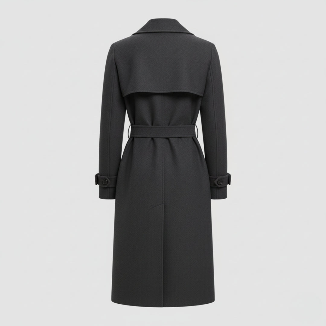 Cappotto da donna lungo in lana stile trench