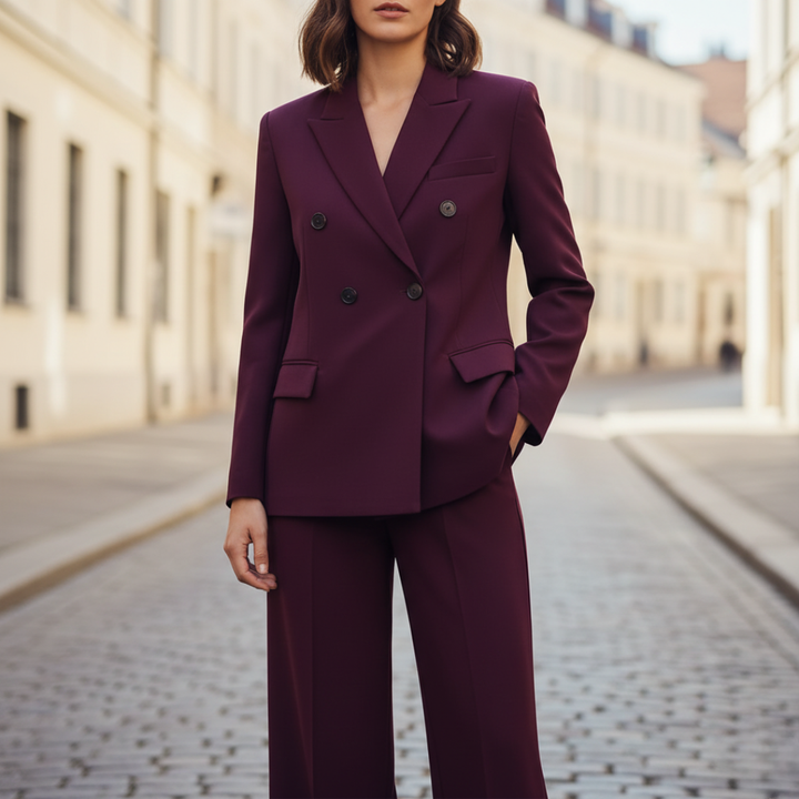 Tailleur Bordeaux Donna Doppio Petto