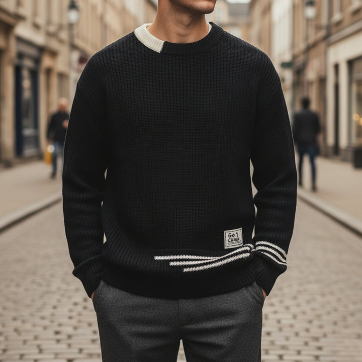 Maglione Girocollo a Coste Casual