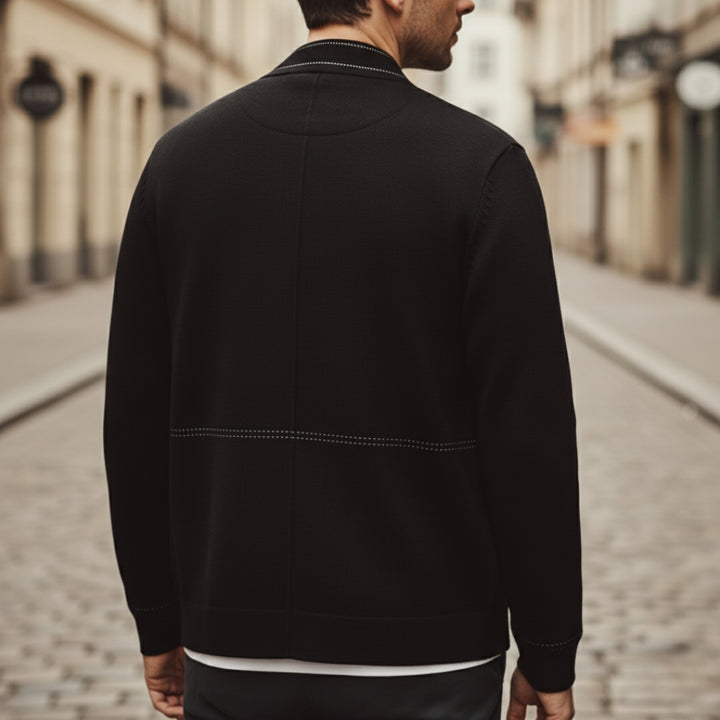 Cardigan Uomo Elegante Senza Colletto