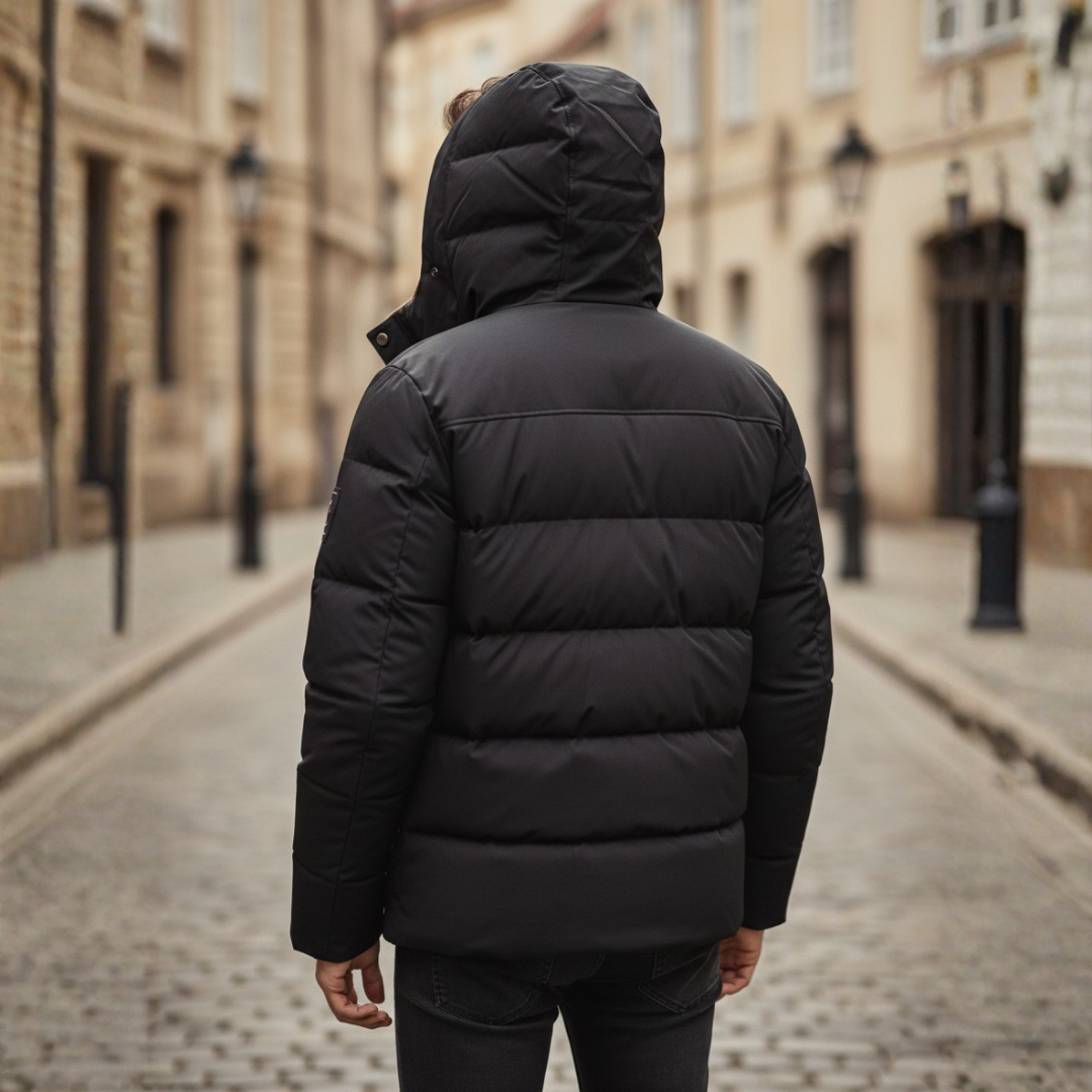 Men's Winter Waterproof Down Jacket with Hood