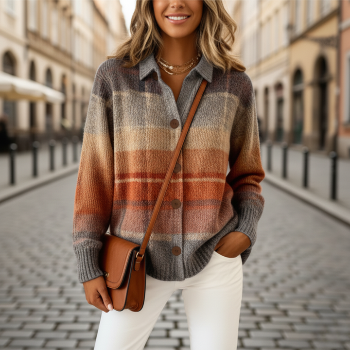 Maglione Donna Cardigan A Quadri