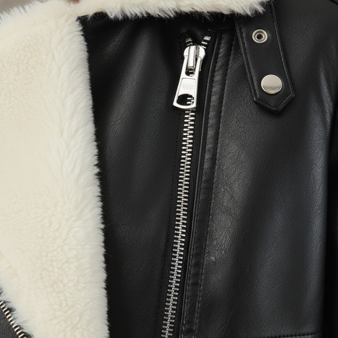 Giacca Donna in Materiale di Alta Qualità con Collo in Pelliccia Sintetica