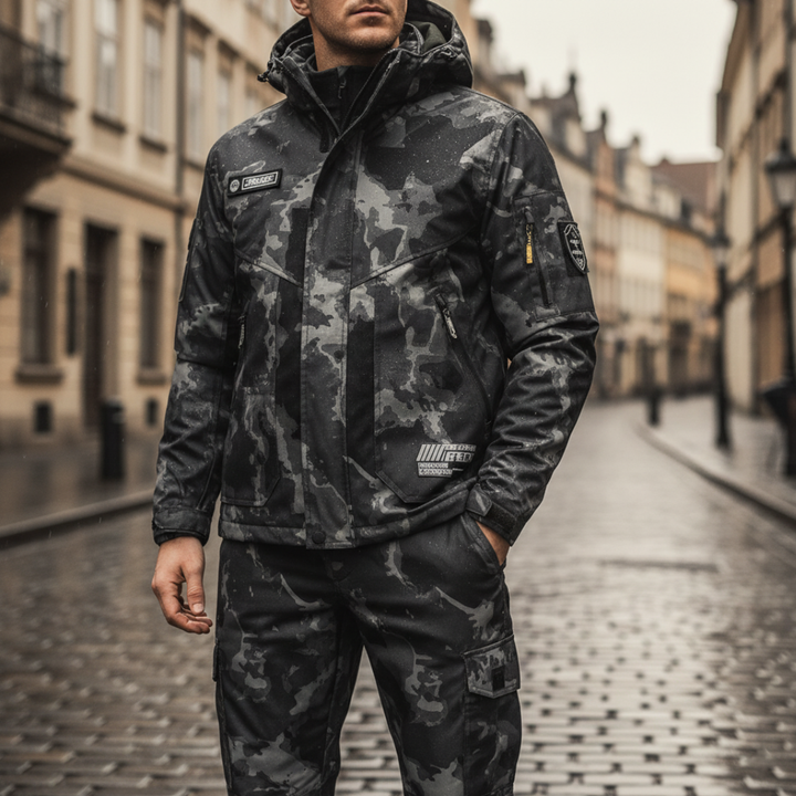 Giacca Softshell Uomo Impermeabile con Cappuccio