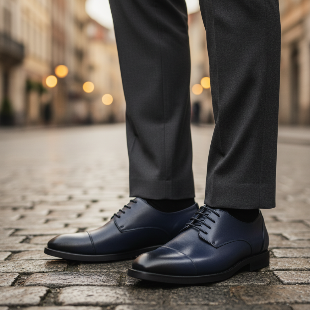 Scarpe Uomo Eleganti Derby Cap-Toe