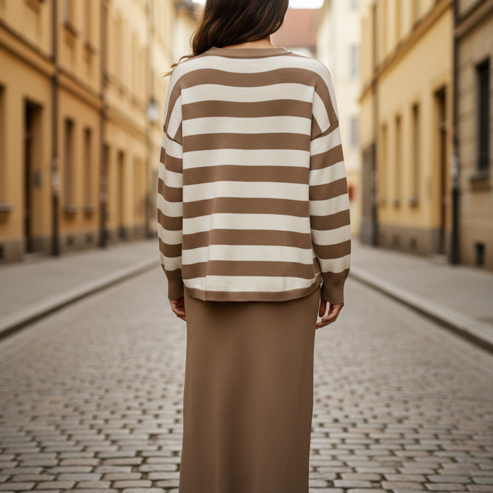 Maglione Donna Righe Oversize con Gonna