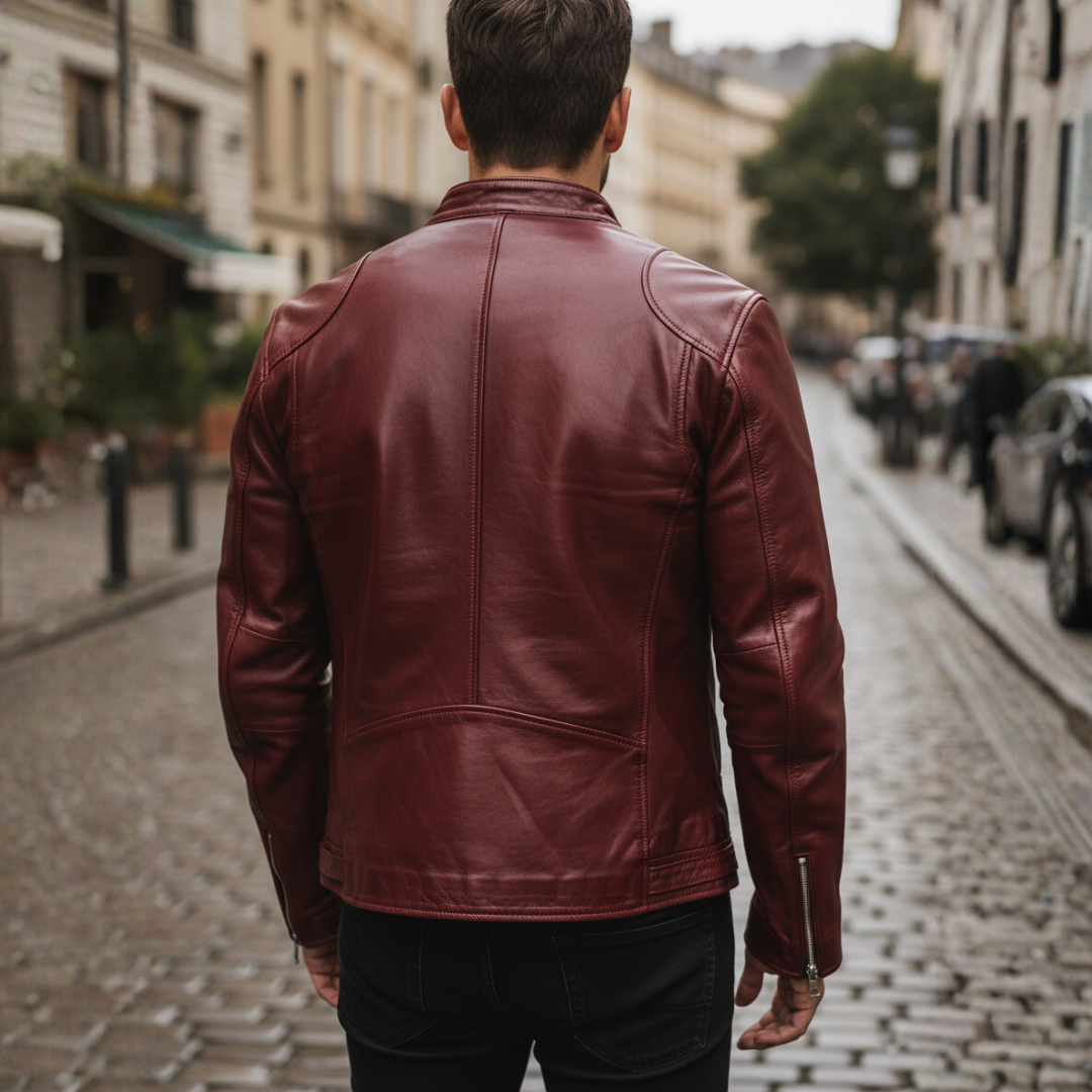 Herrenjacke Biker-Lederoptik