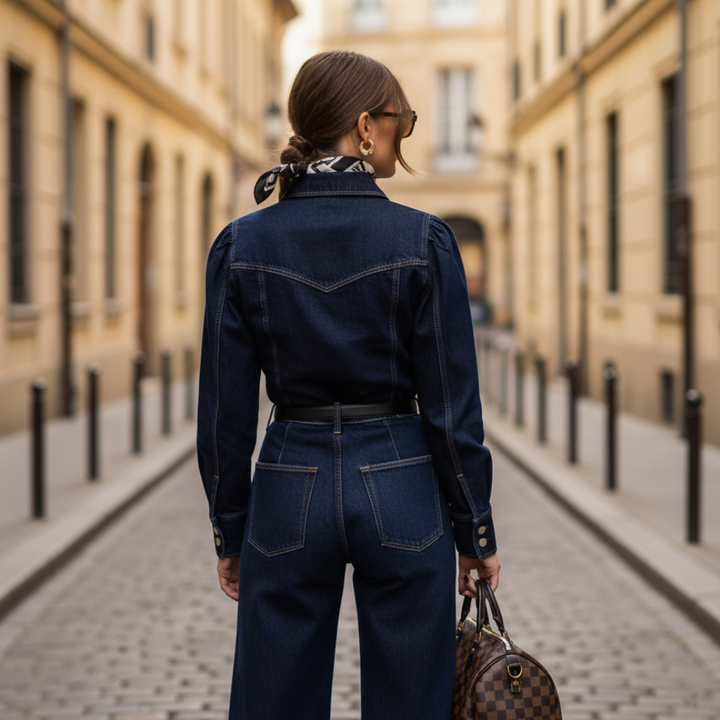 Set Denim Donna Indigo Giacca e Pantaloni