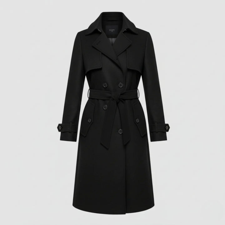 Cappotto da donna lungo in lana stile trench