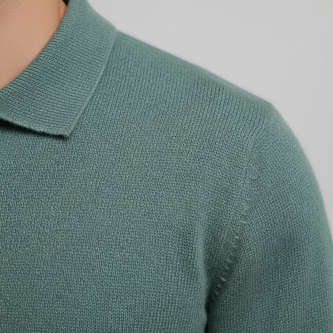 Maglia Polo Uomo a Maniche Lunghe in Materiale di Alta Qualità