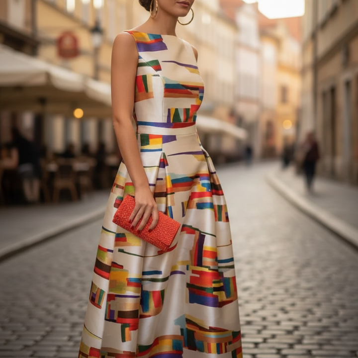 Abito Donna Colorato in Senza Maniche