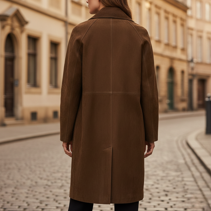 Cappotto Lungo Donna Marrone Elegante