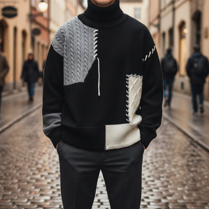 Camicia di lana uomo patchwork