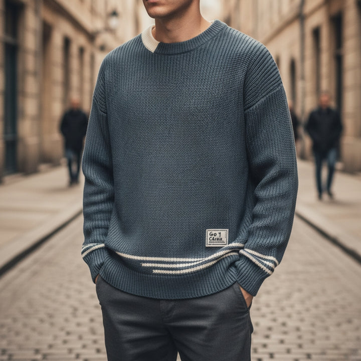 Maglione Girocollo a Coste Casual