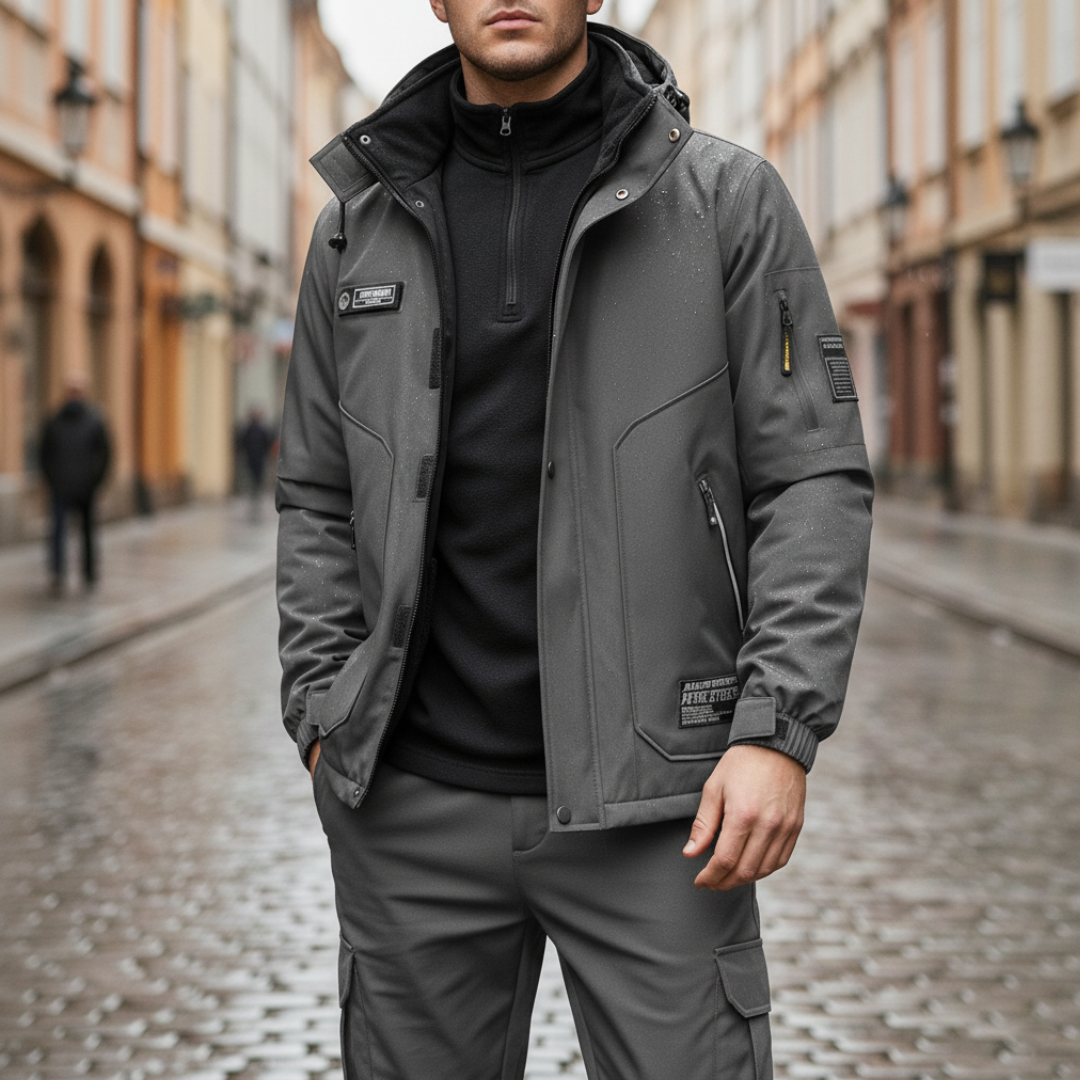 Giacca Softshell Uomo Impermeabile con Cappuccio