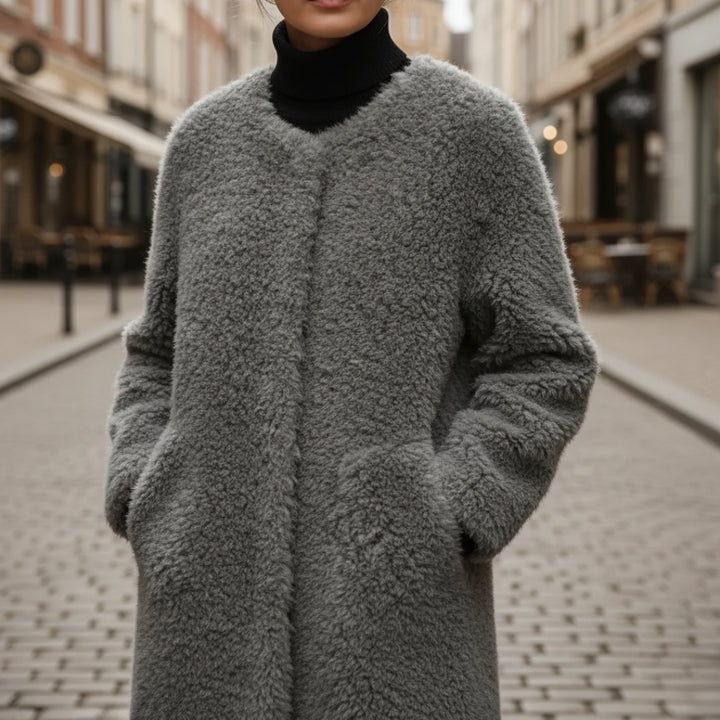 Giacca In Pelliccia Ecologica Sherpa Oversize