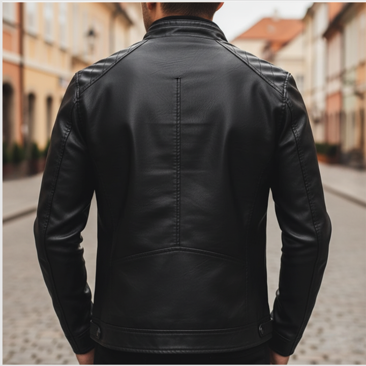 Giacca Uomo in Ecopelle Stile Biker Moto