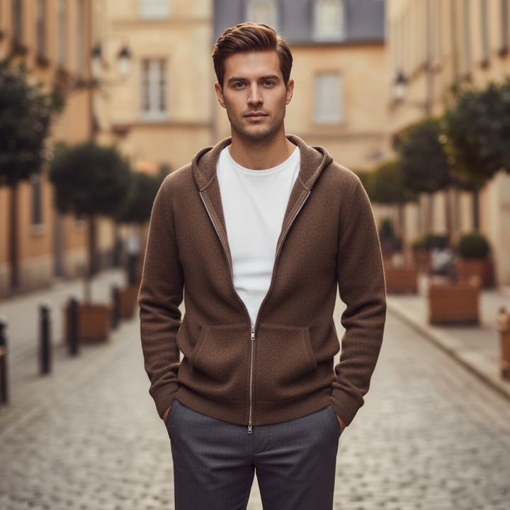 Pullover Uomo Girocollo Trama Melange