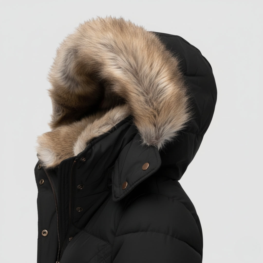 Damenjacke mit Kapuze und Wattierung