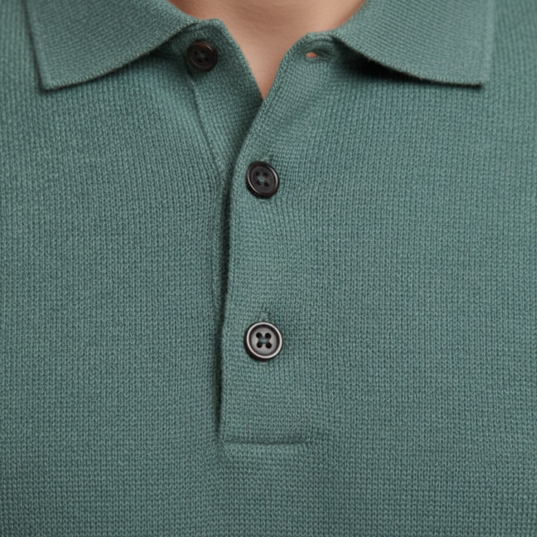 Maglia Polo Uomo a Maniche Lunghe in Materiale di Alta Qualità