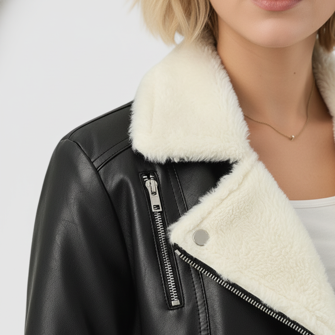 Giacca Donna in Materiale di Alta Qualità con Collo in Pelliccia Sintetica