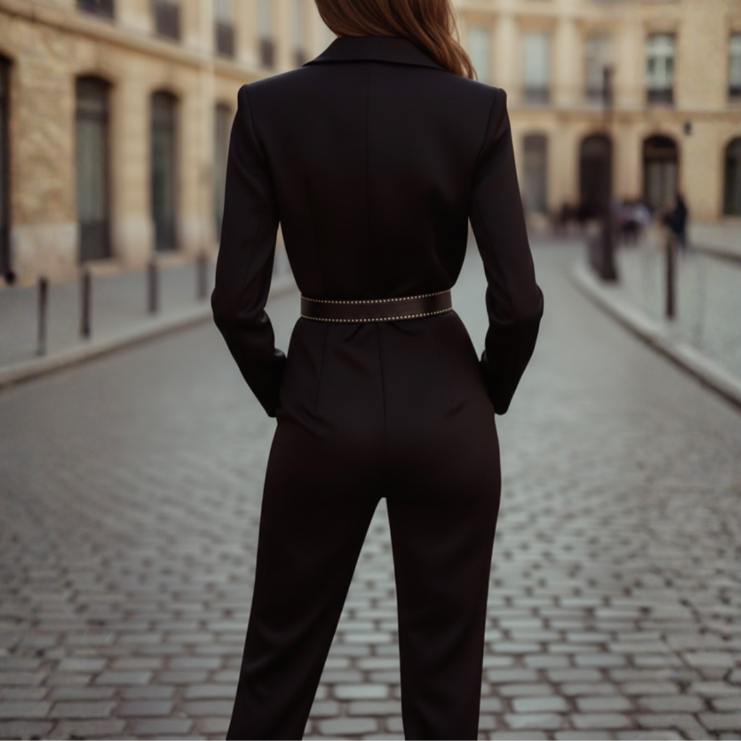 Tuta Intera Donna Nera in Tessuto Tecnico