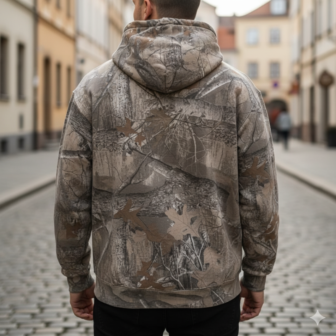 Felpa Unisex con Cappuccio in Camouflage