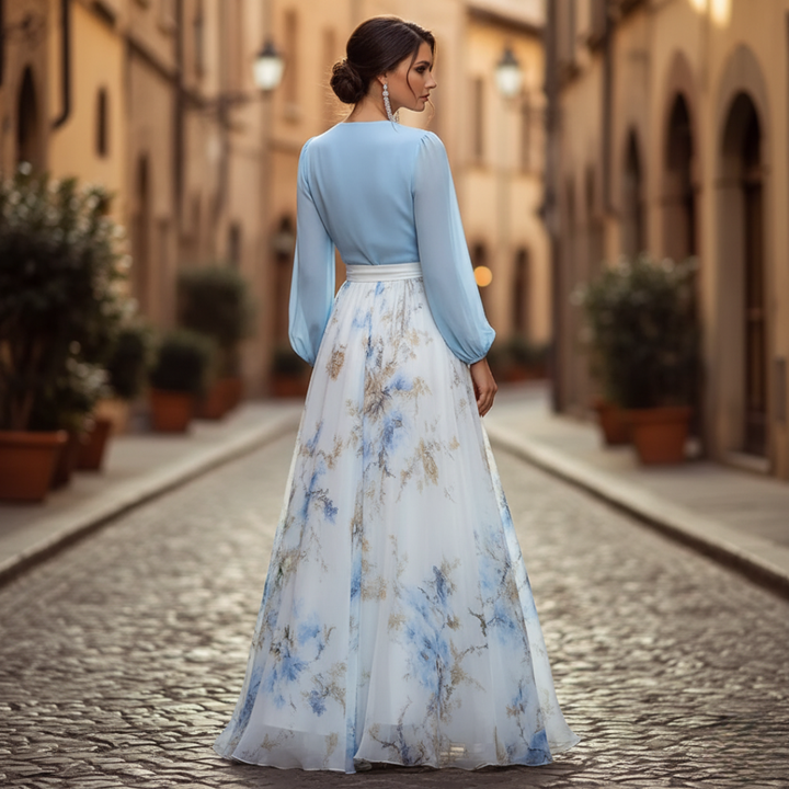 Abito Lungo Donna Chiffon Floreale