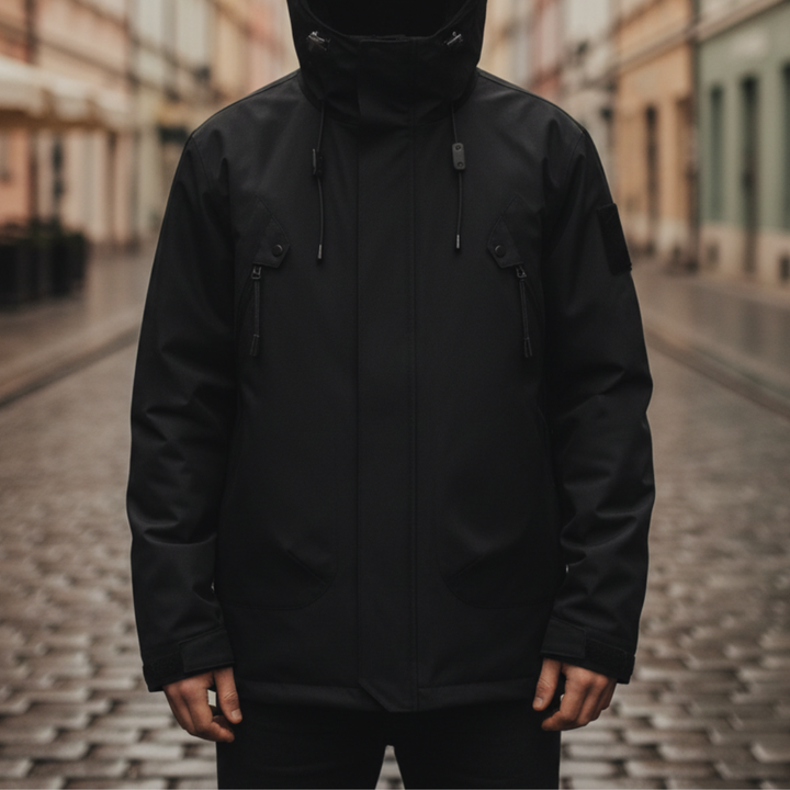 Parka Uomo Tecnico con Cappuccio Impermeabile