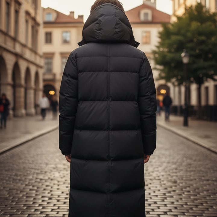 Piumino uomo in materiale sintetico nero