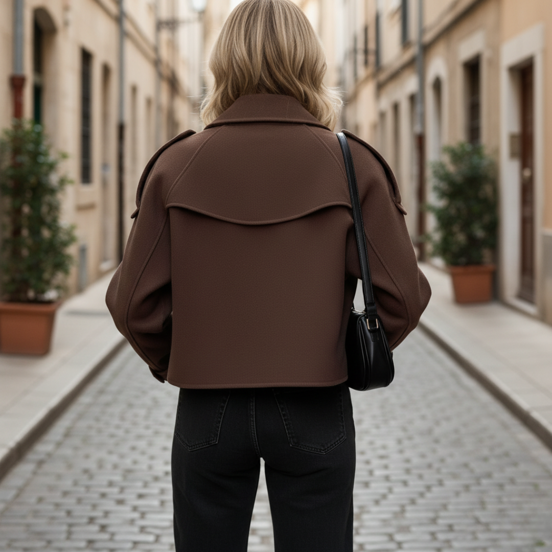 Giacca Donna Marrone Doppiopetto