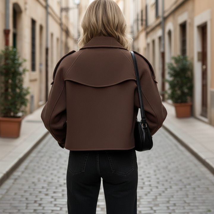 Giacca Donna Marrone Doppiopetto