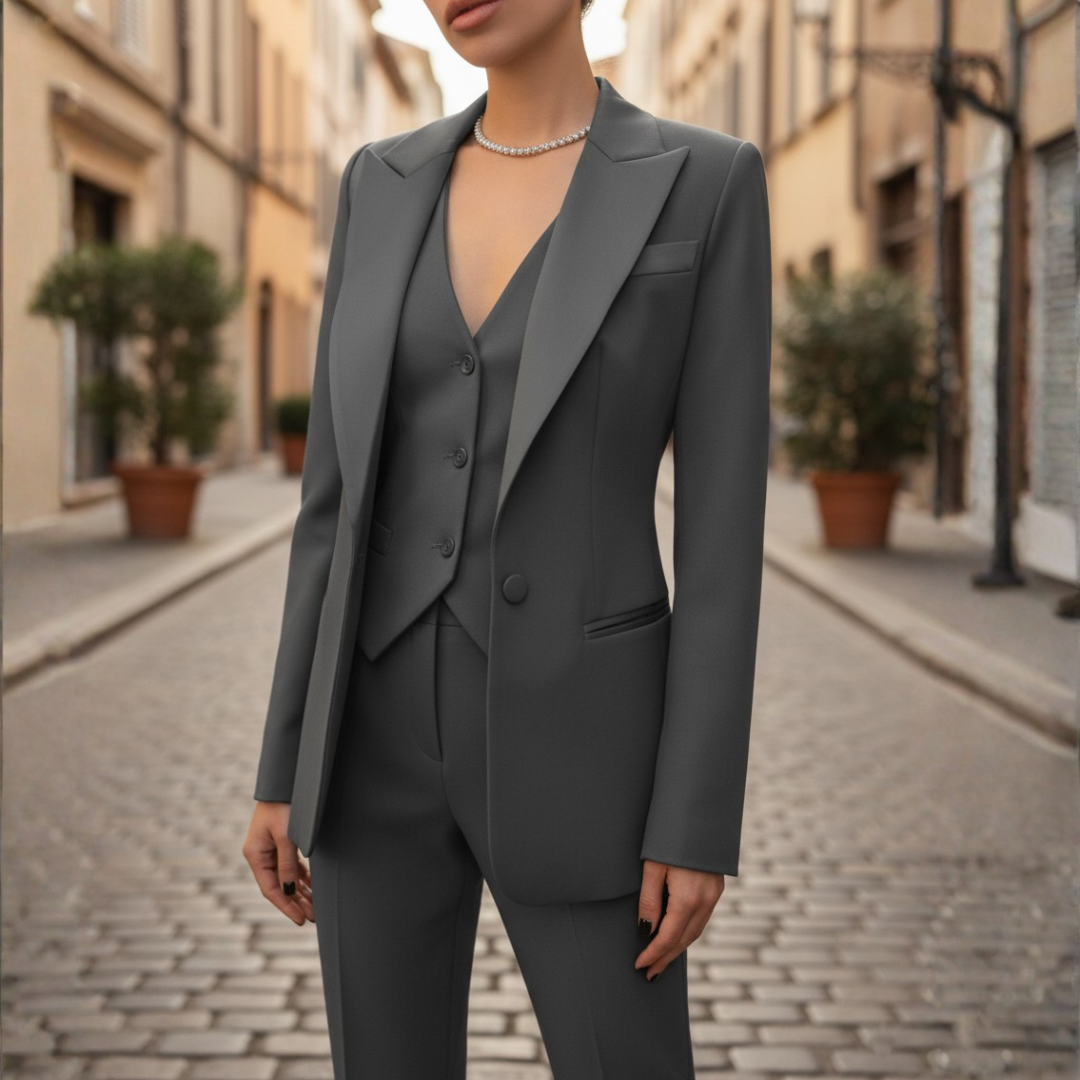 Tailleur Donna Tre Pezzi in Materiale di Alta Qualità